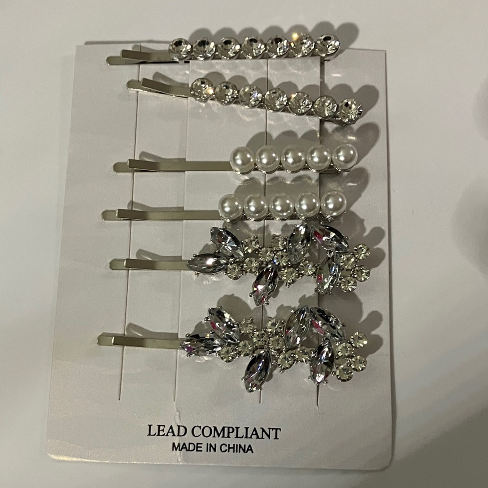 Elegant Crystal and Pearl Hair Pins